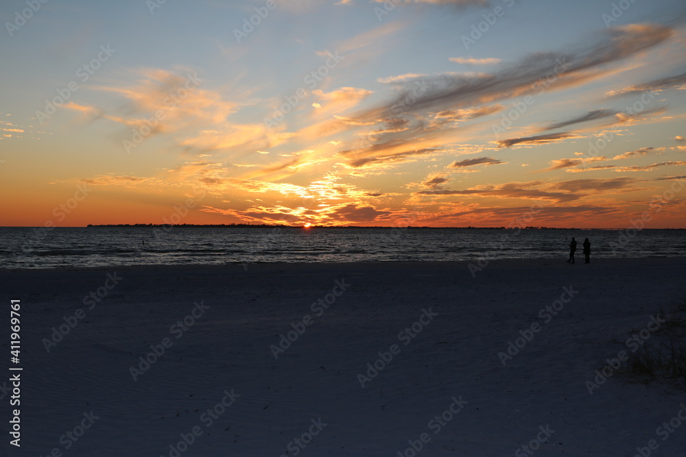 Dusk at Florida's Siesta Beach, USA