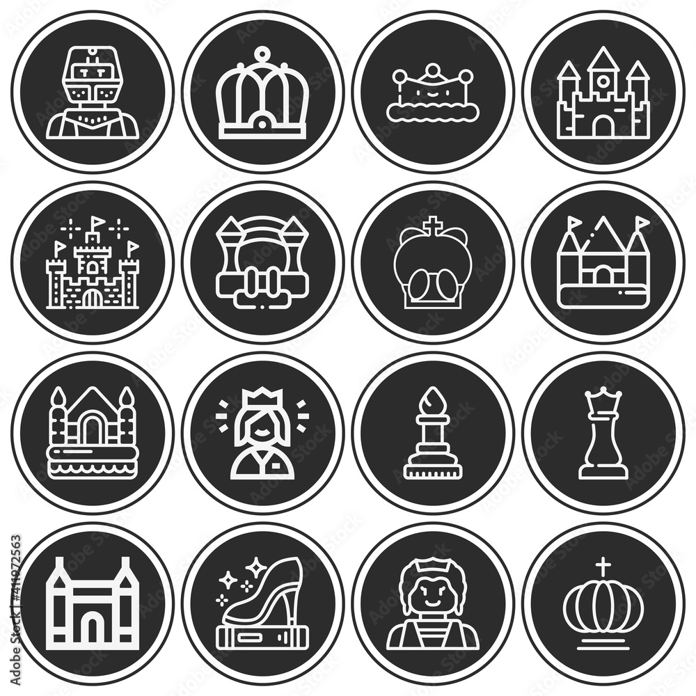 16 pack of chess piece lineal web icons set 16 pack of chess piece lineal web icons set