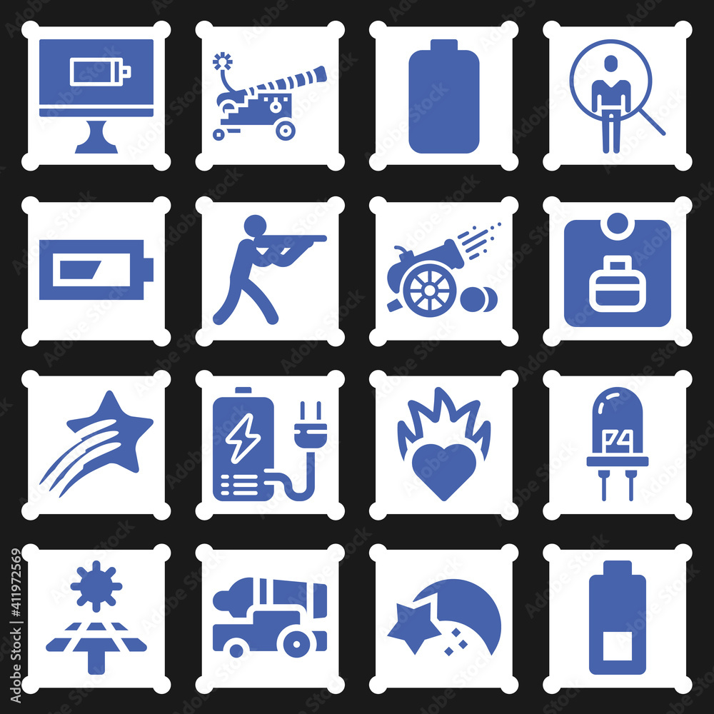 16 pack of firing filled web icons set 16 pack of firing filled web icons set