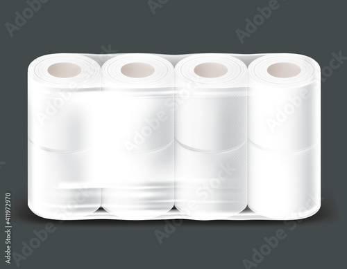 Realistic Detailed 3d Toilet Paper Pack. Vector