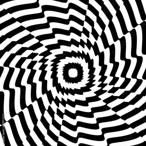 Swirl hypnotic black and white spiral. Monochrome abstract background. Vector flat geometric illustration.Template design for banner  website  template  leaflet  brochure  poster.