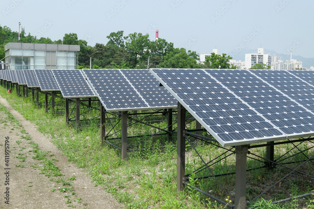Solar photovoltaic panel, green clean Alternative power energy
