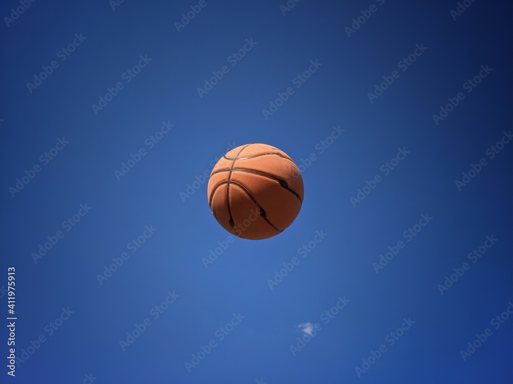 basketball ball in the sky