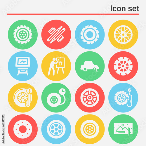 16 pack of drain  filled web icons set