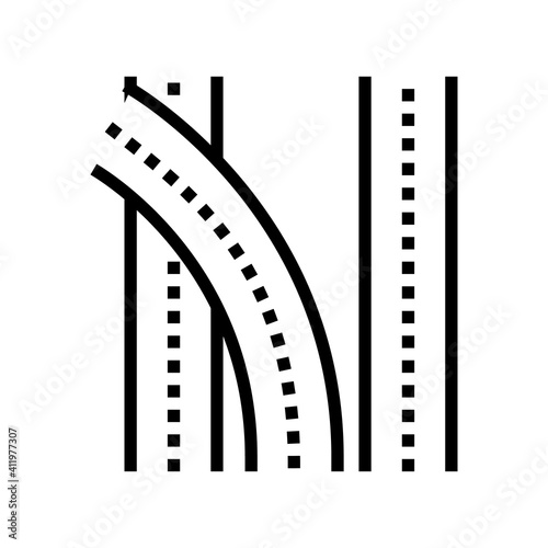 road multilevel interchange line icon vector. road multilevel interchange sign. isolated contour symbol black illustration