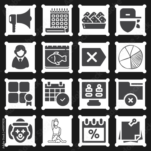 16 pack of website  filled web icons set