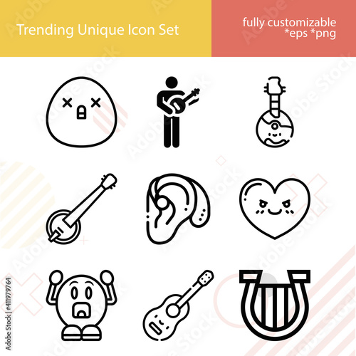 Simple set of hear related lineal icons.