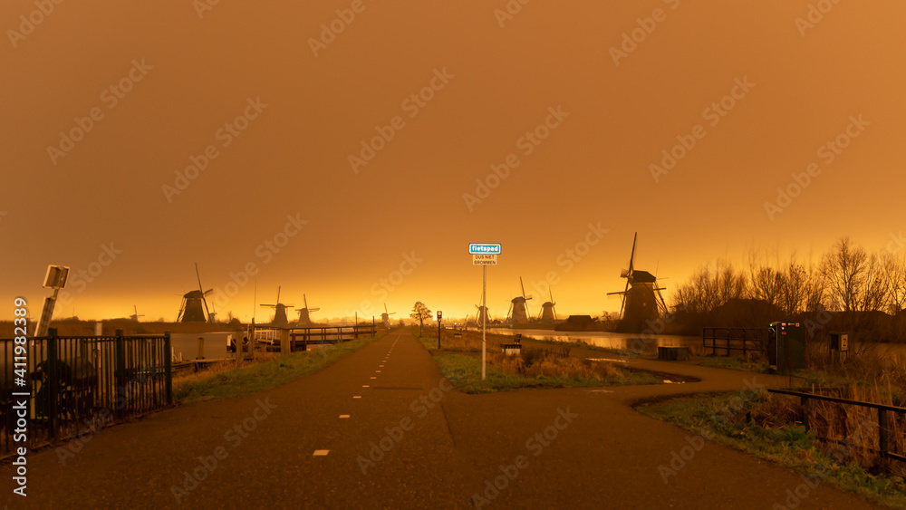 Sunrise at Kinderdijk