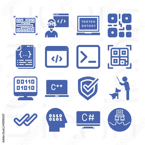 16 pack of compiler filled web icons set