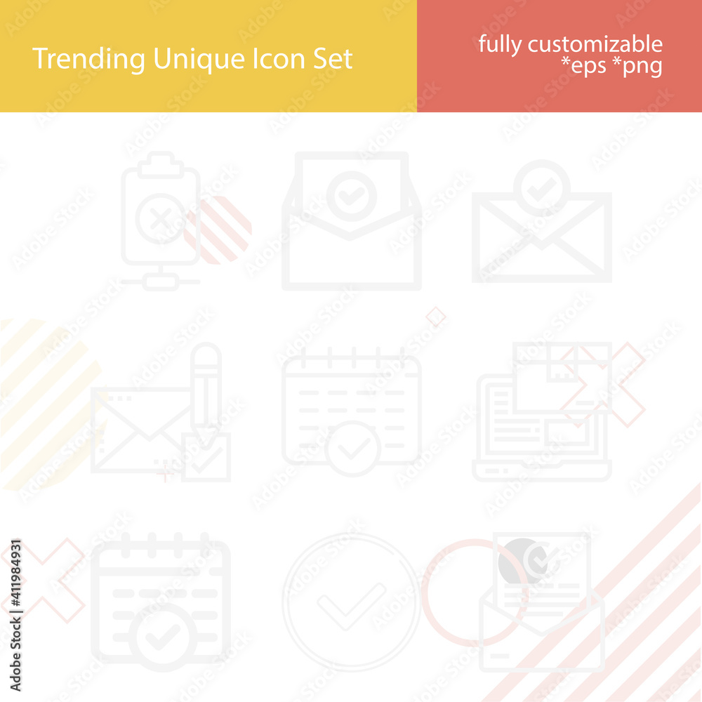 Simple set of verify related lineal icons. Simple set of verify related lineal icons.