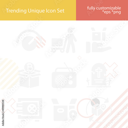 Simple set of coffin related filled icons.