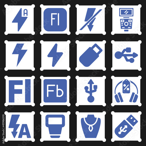 16 pack of cheap  filled web icons set