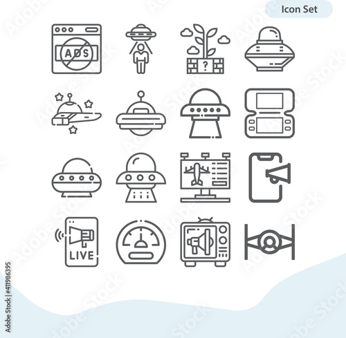 Simple set of harris related lineal icons.