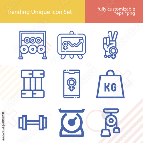Simple set of oppression related lineal icons.