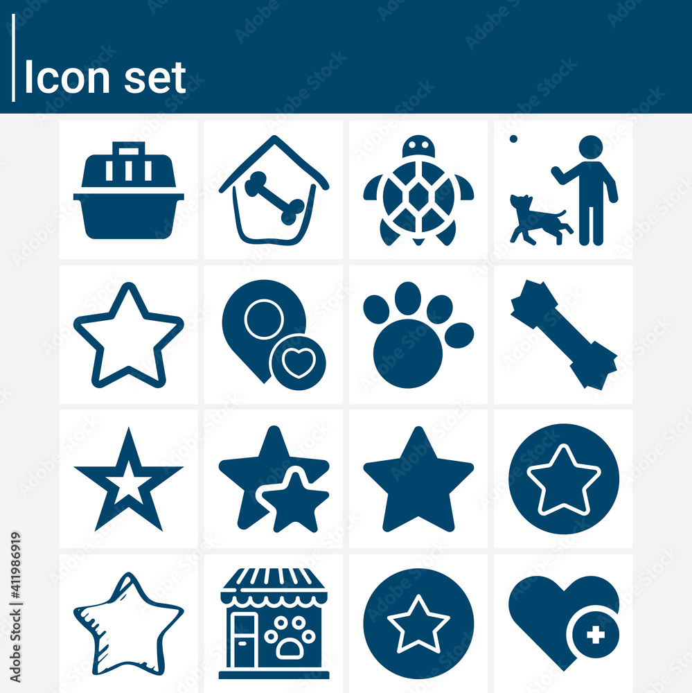 Simple set of favored related filled icons. Simple set of favored related filled icons.