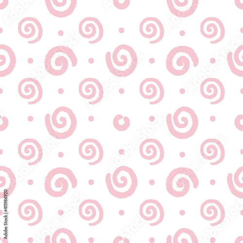 Hand drawn doodle seamless pattern in pink color. For decor  textiles  backgrounds  scrapbooking and paper. Vector illustration.