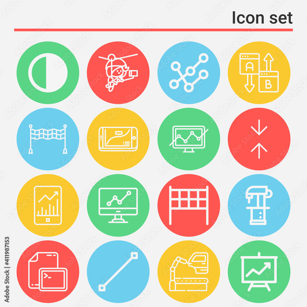 16 pack of contrast  lineal web icons set