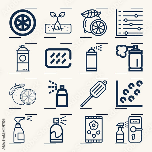 Simple set of scatter related lineal icons.