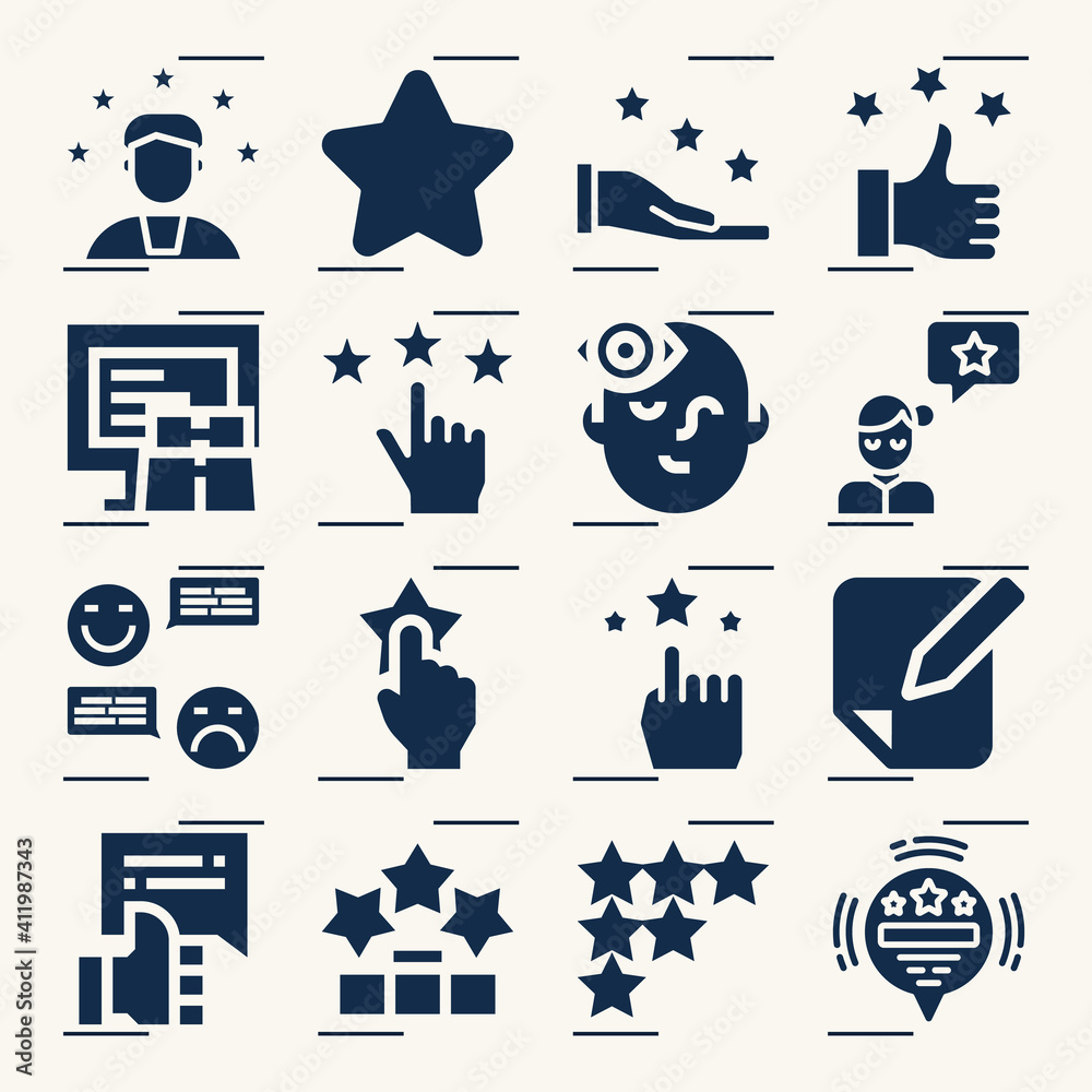 Simple set of critique related filled icons. Simple set of critique related filled icons.