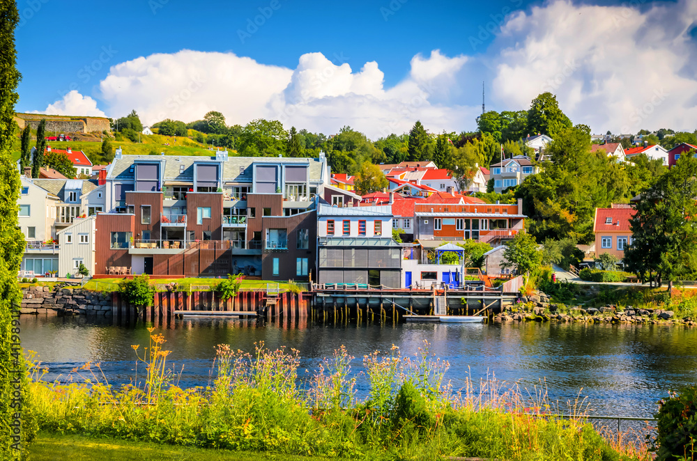 Obraz premium Panoramic view of beautiful city Trondheim, Norway