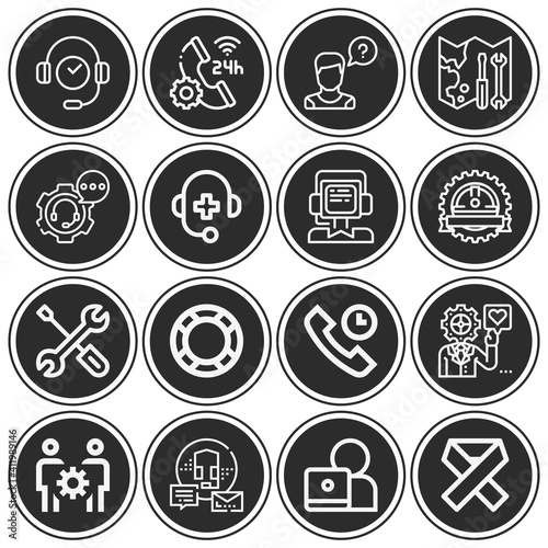 16 pack of missions  lineal web icons set