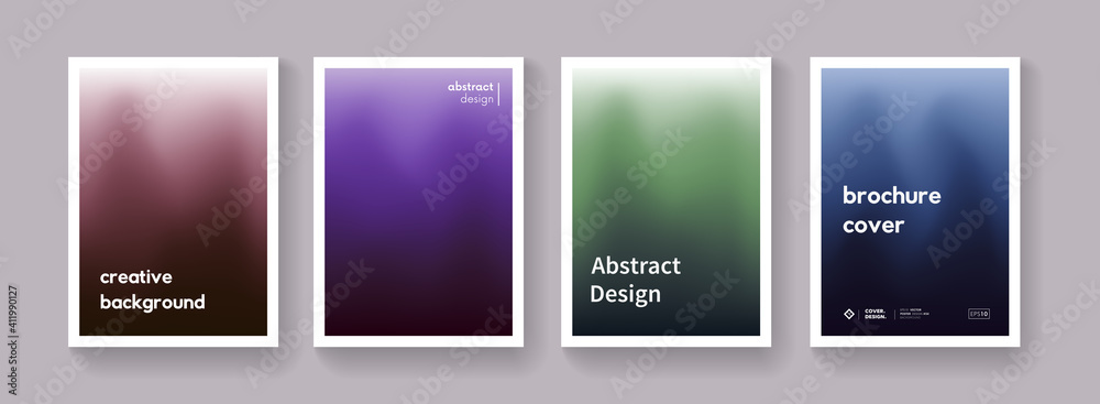 Set of dark gradient color background. Minimal abstract posters. collection. Modern vector template for Brochure, Banner, Placard, Cover, Flayer.