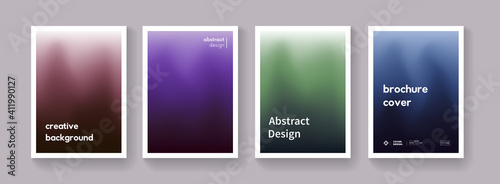 Set of dark gradient color background. Minimal abstract posters. collection. Modern vector template for Brochure, Banner, Placard, Cover, Flayer.