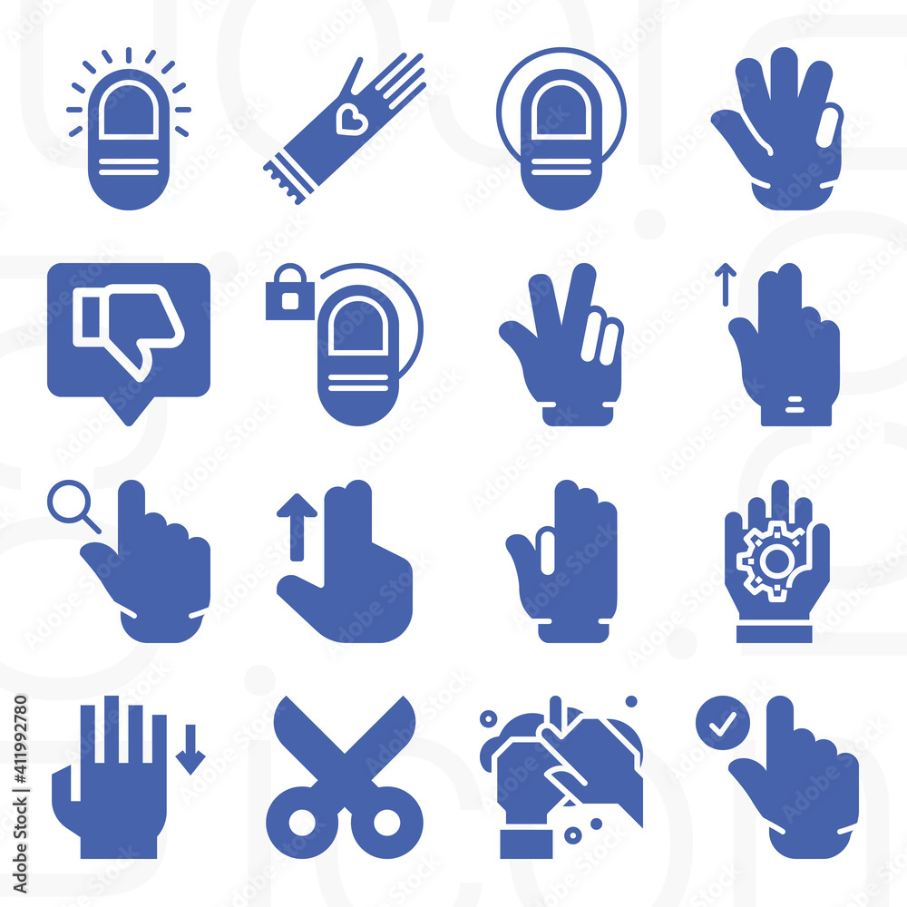 Fototapeta premium 16 pack of tied filled web icons set