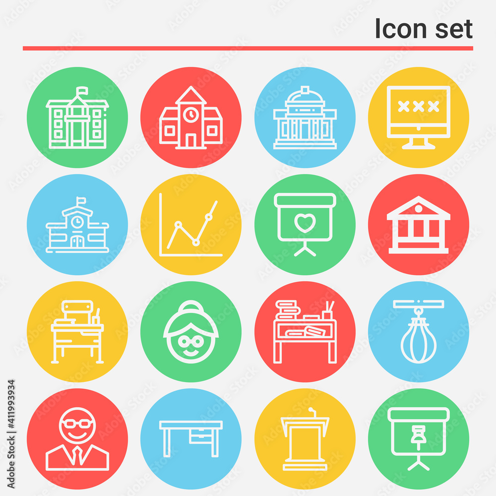 16 pack of ratio  lineal web icons set