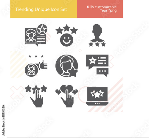 Simple set of unfavorable related filled icons.