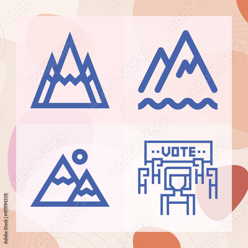 Simple set of expedition related lineal icons