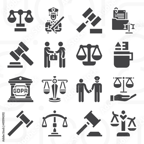 16 pack of principle  filled web icons set