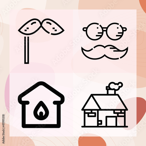 Simple set of inner product related lineal icons