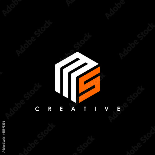 MS Letter Initial Logo Design Template Vector Illustration
