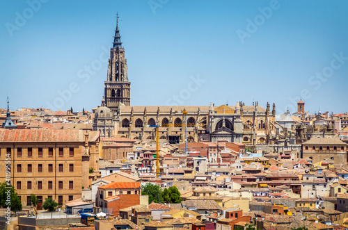 Panoramic view of old historical center of the city Toledo, Spain.