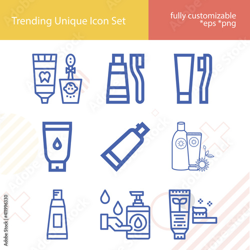 Simple set of idem related lineal icons.