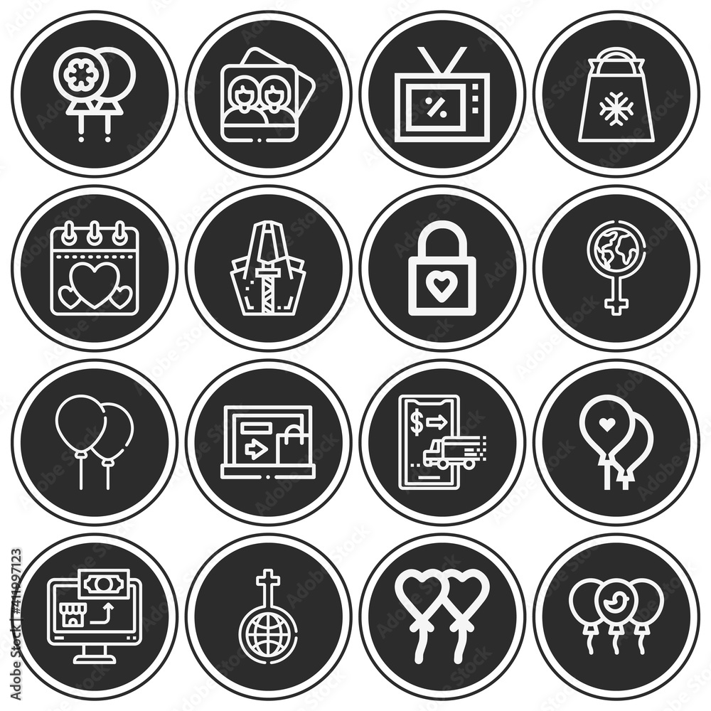 16 pack of tickets lineal web icons set 16 pack of tickets lineal web icons set