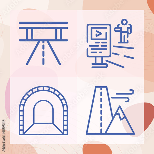 Simple set of connects related lineal icons
