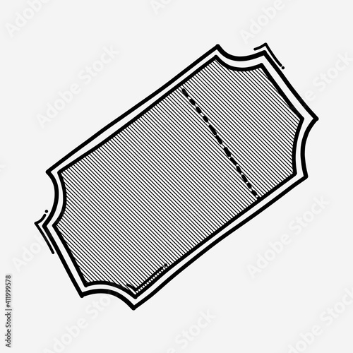 ticket doodle vector icon. Drawing sketch illustration hand drawn line eps10