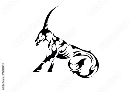 capricorn zodiac ethnic celtic tattoo symbol sticker