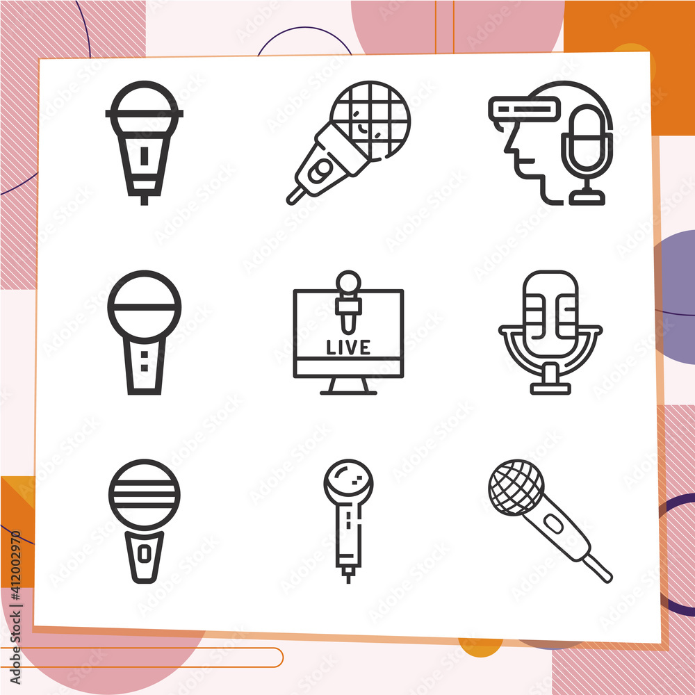 Simple set of 9 icons related to int Simple set of 9 icons related to int