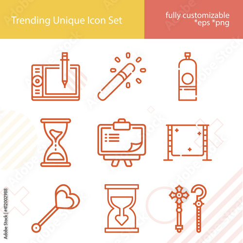 Simple set of semester related lineal icons.