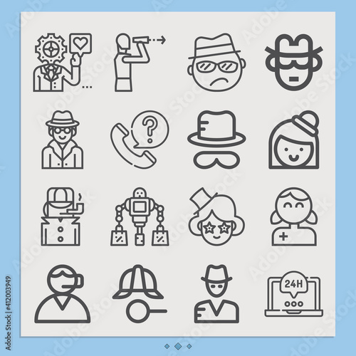 Simple set of deputy related lineal icons.