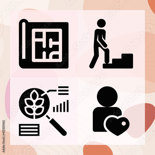Simple set of review related filled icons