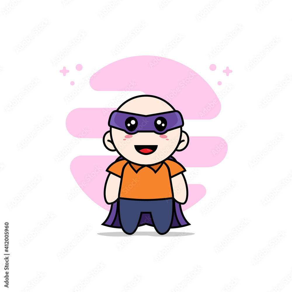 Cute courier character wearing superhero costume. Cute courier character wearing superhero costume.
