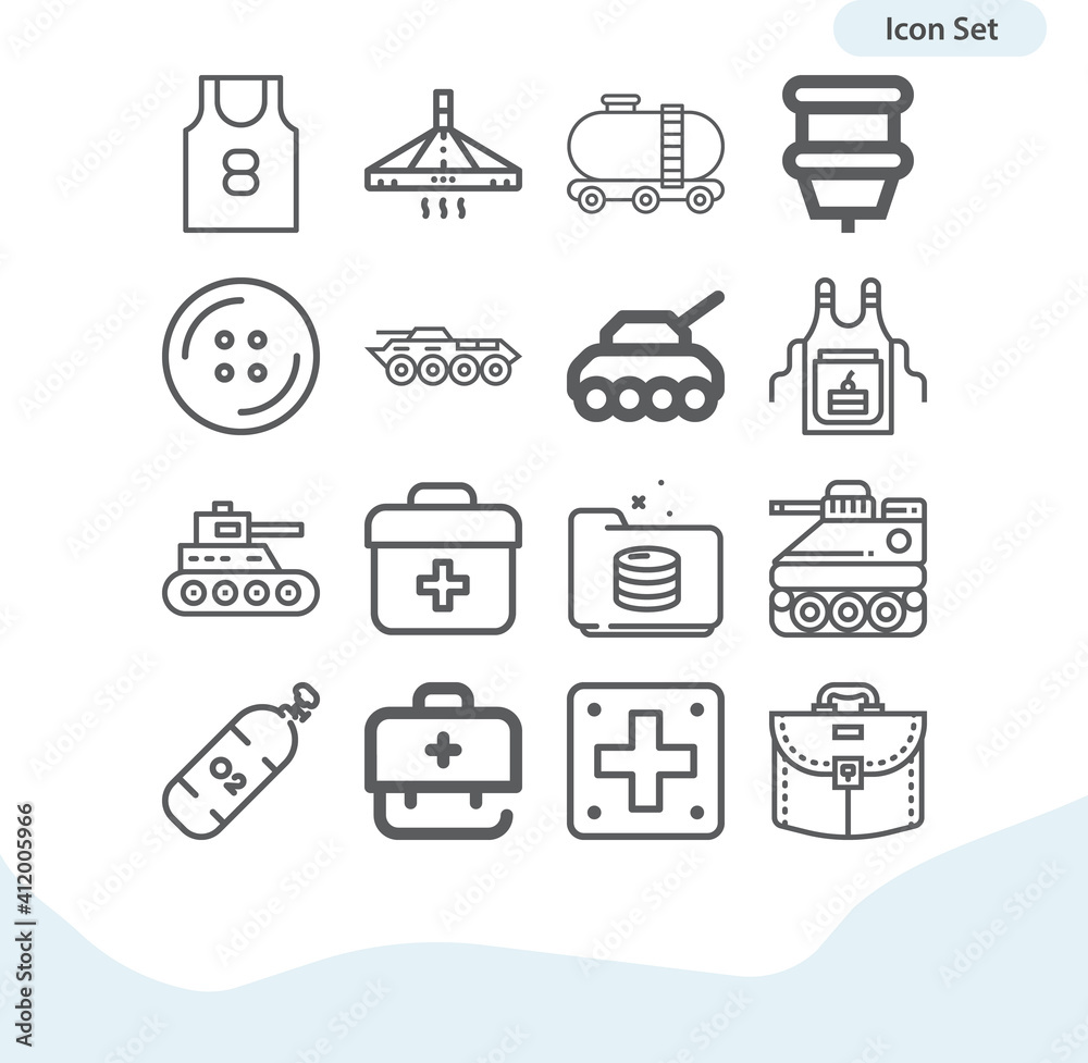 Simple set of shirt related lineal icons. Simple set of shirt related lineal icons.