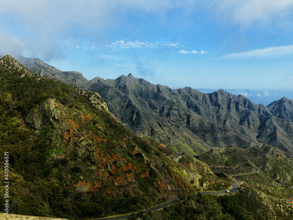 Panaramic view on Anaga Mountains, Teide, Canary islands