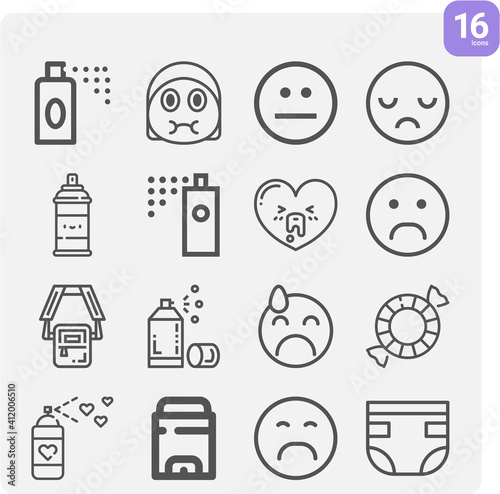 Simple set of tired related lineal icons.