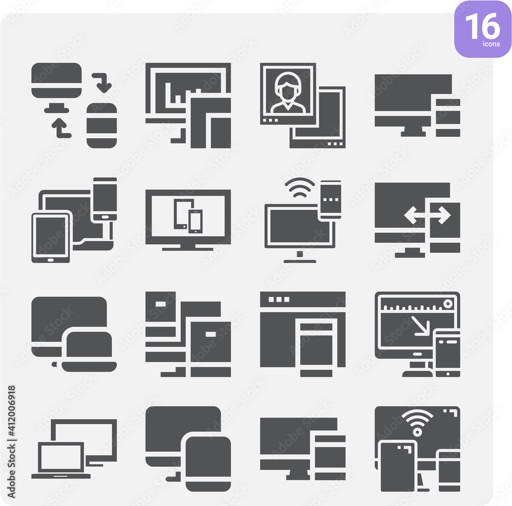 Simple set of respondent related filled icons.