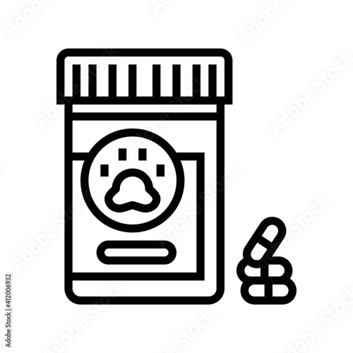 sedative medications for pets line icon vector. sedative medications for pets sign. isolated contour symbol black illustration